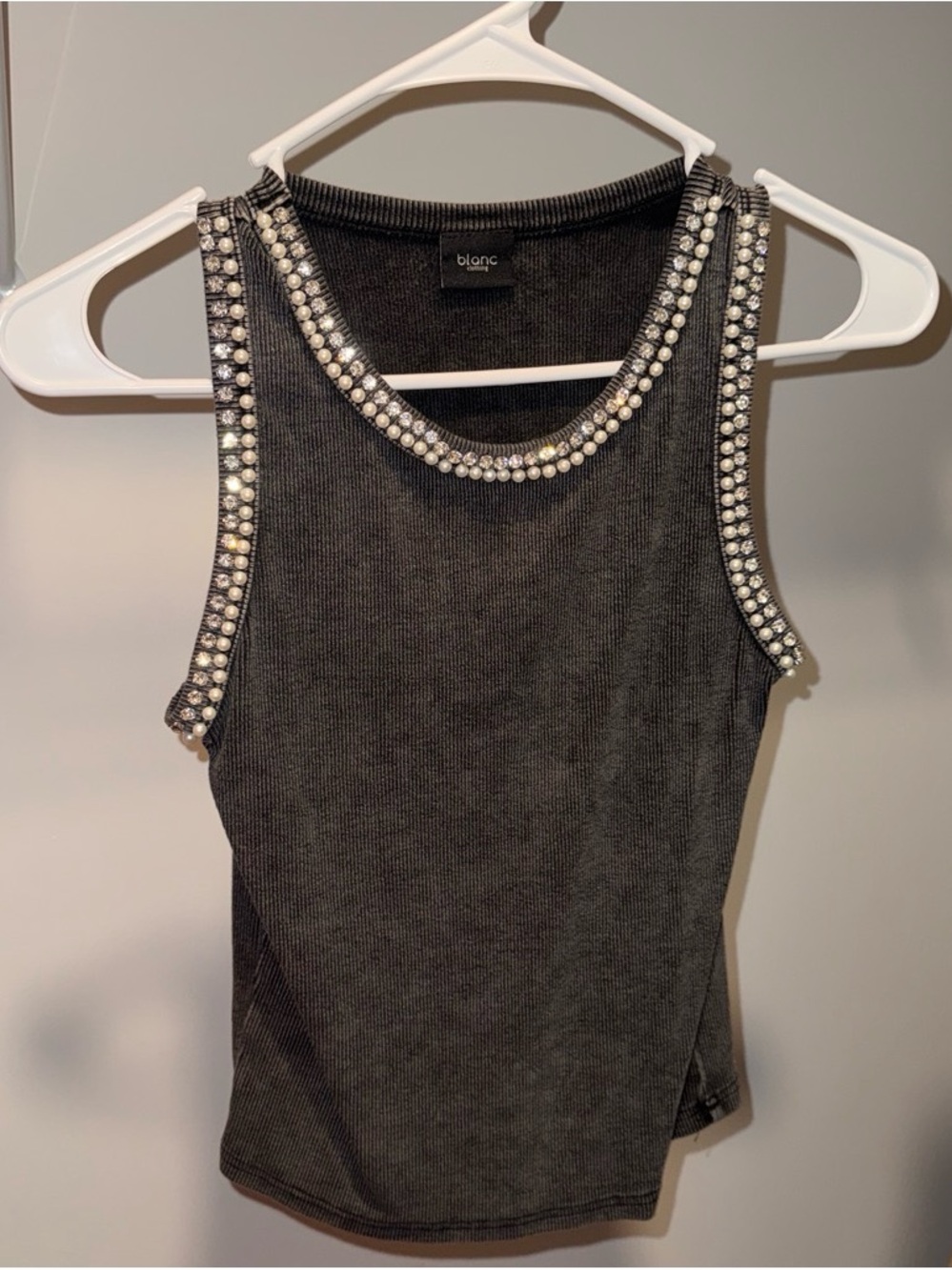 Black Embellished Tank Top